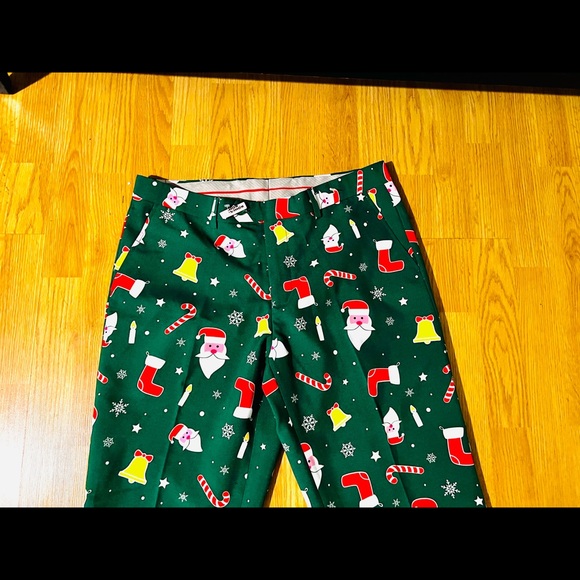 NEW OPPOSuit Men’s Santa and candy cane Ugly Holiday Pants. Sz 42z Green. - Picture 6 of 10